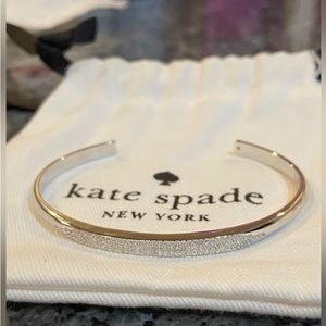 Kate Spade raise the bar pave silver tone cuff bracelet